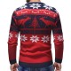 Men Casual Peaceful Deer Printed Long Sleeve Pullovers O-Neck Slim Sweaters