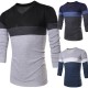 Men Spring Autumn Fashion Stripe V-neck Sweaters Cotton Knitting Leisure Slim Fit Pullovers