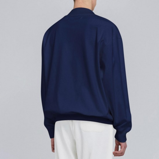 Men V-Neck Solid Color Pockets Pullovers