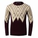 Men Winter Knitting Polyester Round Collar Triangle Long Sleeve Warm Pullover Sweater