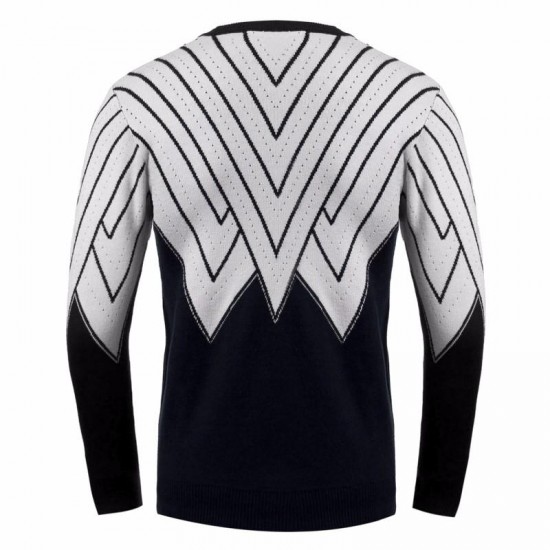 Men Winter Knitting Polyester Round Collar Triangle Long Sleeve Warm Pullover Sweater