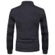 Men's Casual Spliceing Stripe Sweater Pullover Fashion Long Sleeve Button Collar Tops Tees