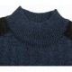 Mens Thick Sweaters Casual Knitting Splicing Shoulder Pullovers