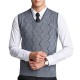 Fashion Striped Woolen Pullover Vests Casual Business Men's V-neck  Sleeveless Sweaters Vest