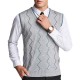 Fashion Striped Woolen Pullover Vests Casual Business Men's V-neck  Sleeveless Sweaters Vest