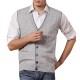 Men's Leisure Woolen Knitted Cardigan Vest Fashion V-neck Jacquard Vest