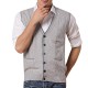 Men's Leisure Woolen Knitted Cardigan Vest Fashion V-neck Jacquard Vest