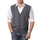 Men's Leisure Woolen Knitted Cardigan Vest Fashion V-neck Jacquard Vest