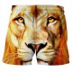 3D Lion Printing Summer Casual Holiday Beach Board Shorts for Men