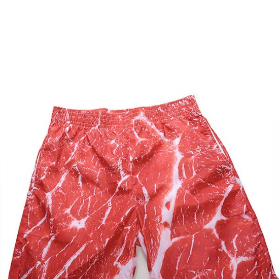 3D Meat Printing Summer Casual Holiday Beach Board Shorts for Men
