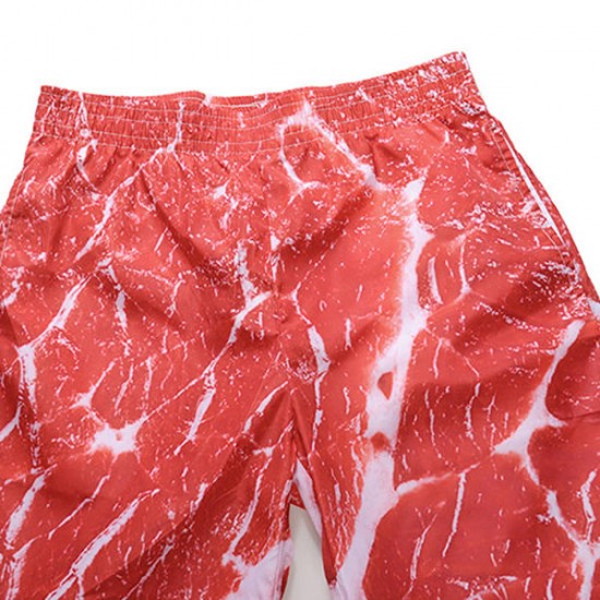 3D Meat Printing Summer Casual Holiday Beach Board Shorts for Men