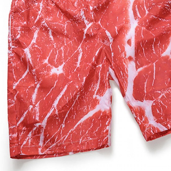 3D Meat Printing Summer Casual Holiday Beach Board Shorts for Men