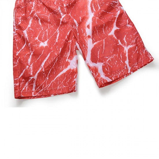 3D Meat Printing Summer Casual Holiday Beach Board Shorts for Men 3D Meat Printing Summer Casual Holiday Beach Board Shorts for Men