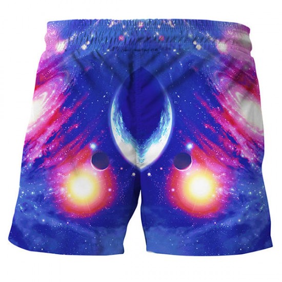 3D Starry Sky Creative Printing Summer Leisure Beach Board Shorts for Men 3D Starry Sky Creative Printing Summer Leisure Beach Board Shorts for Men