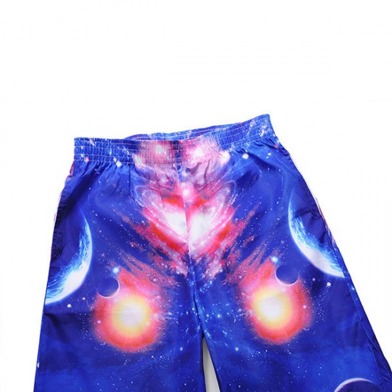 3D Starry Sky Creative Printing Summer Leisure Beach Board Shorts for Men