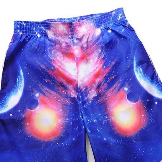 3D Starry Sky Creative Printing Summer Leisure Beach Board Shorts for Men