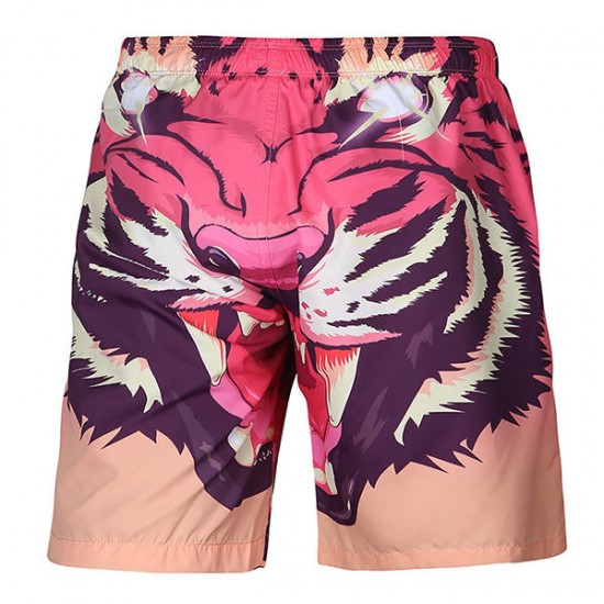 3D Tiger Printing Pattern Casual Beach Quick Drying Board Shorts for Men