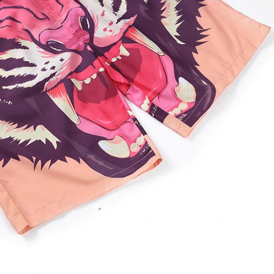 3D Tiger Printing Pattern Casual Beach Quick Drying Board Shorts for Men 3D Tiger Printing Pattern Casual Beach Quick Drying Board Shorts for Men