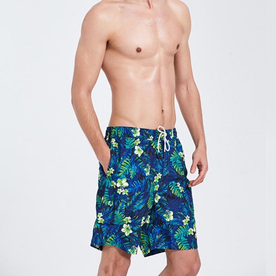 Beach Printing Loose Quickly Dry Sport Casual Boxers Shorts for Men