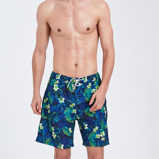 Beach Printing Loose Quickly Dry Sport Casual Boxers Shorts for Men