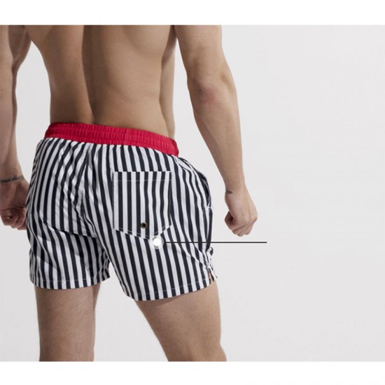 Casual Beach Loose Striped Drawstring Board Shorts For Men