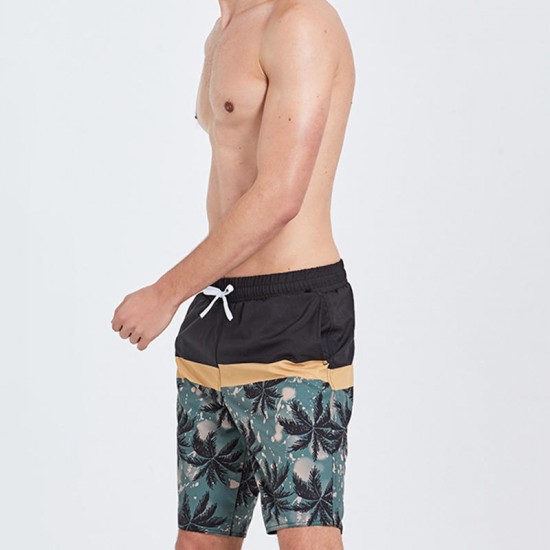 Coconut Tree Printing Loose Beach Shorts Quickly Dry Swimsuit for Men Coconut Tree Printing Loose Beach Shorts Quickly Dry Swimsuit for Men