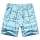 Mens Plaid Printed Summer Swimwear Thin Quick Dry Breathable Loose Casual Board Beach Shorts