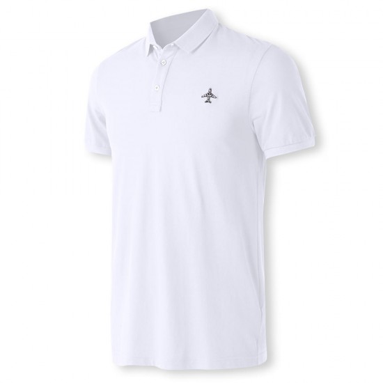 Charmkpr Leisure Polyester Embroidery Turn-down Collar Embroidery Loose Golf Shirt for Men