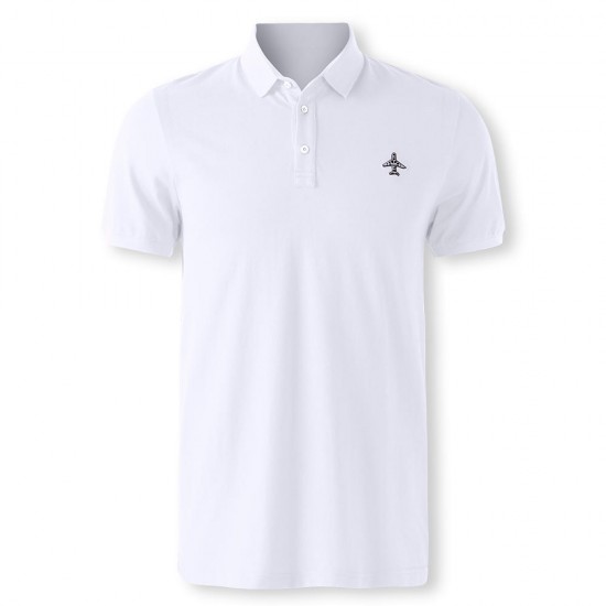 Charmkpr Leisure Polyester Embroidery Turn-down Collar Embroidery Loose Golf Shirt for Men