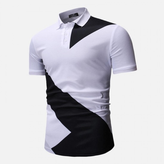 Men Regular Color Block Muscle Fit Golf Shirt