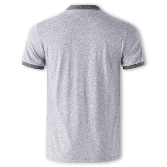 Men's Business Casual Breathable Stylish Stand Collar T-Shirts Summer Solid Color Short Sleeve Tops