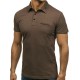 Men's Casual Fake Pocket Short-sleeved Golf Shirt Fashion Zippered Decorative Lapel Tops