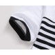 Men's Casual Fashion Striped Short Sleeved Golf Shirt Breathable Trun Down Tops