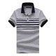 Men's Casual Fashion Striped Short Sleeved Golf Shirt Breathable Trun Down Tops