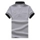 Men's Casual Fashion Striped Short Sleeved Golf Shirt Breathable Trun Down Tops