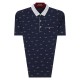 Men's Casual Lapel Stars Printed Golf Shirt Summer Loose Short Sleeved Middle Aged Tops Tees