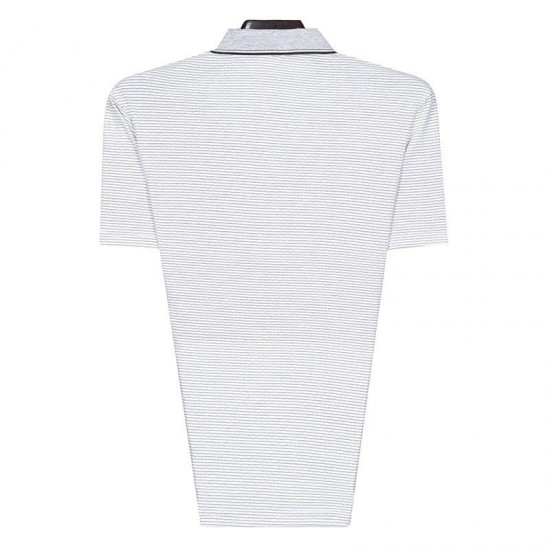 Men's Casual Lapel Stripes Pocket Short Sleeved Golf Shirt Summer Middle Aged Comfort Tops Tees