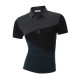 Men's Fashion Color Block Short Sleeve Turn-down Collar Golf Shirt