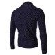 Mens Slim Fit Casual Wave Point Long Sleeve T Shirts