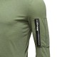 Arm Zipper Stitching Pocket Jacquard T-shirts Men's Solid Color Long Sleeved Casual Tops Tees