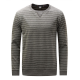 Autumn Winter Men's Cotton Casual Stripe Round Neck Pullover Thick Long-sleeved T-Shirts