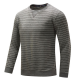 Autumn Winter Men's Cotton Casual Stripe Round Neck Pullover Thick Long-sleeved T-Shirts