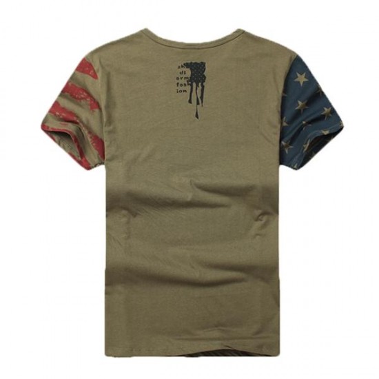 Battlefield Fans Summer Camo Military Flag Men Outdoor Lovers Short Sleeve T-shirts