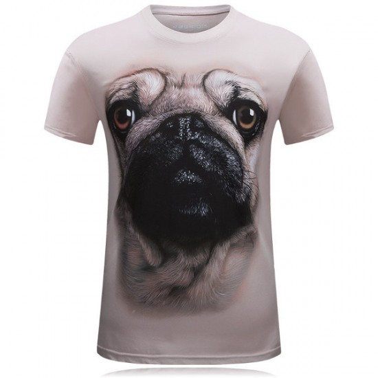 Mens 3D Animal Pattern Printing Plus Size Casual Personality Short Sleeve T-shirt