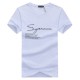 Mens Letters Printing Solid Color Tees Tops  Round Neck Short Sleeve Fashion Casual T-shirt