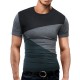 Summer Mens Causal Hit Color Stitching T-Shirts Cotton Soft Sports Shorts-sleeved T-shirt