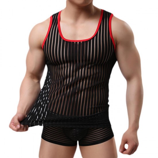 Casual Fashion Mens Summer Breathable Fitness Sleeveless Bodybuilding Vest Tank Tops