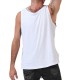 Fashion Men's Irregular Front Rear Side Zipper Solid Color Personality Tank Tops