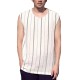 INCERUN Mens Faux Cotton Linen Sleeveless Crew Neck Striped Casual Tank Tops