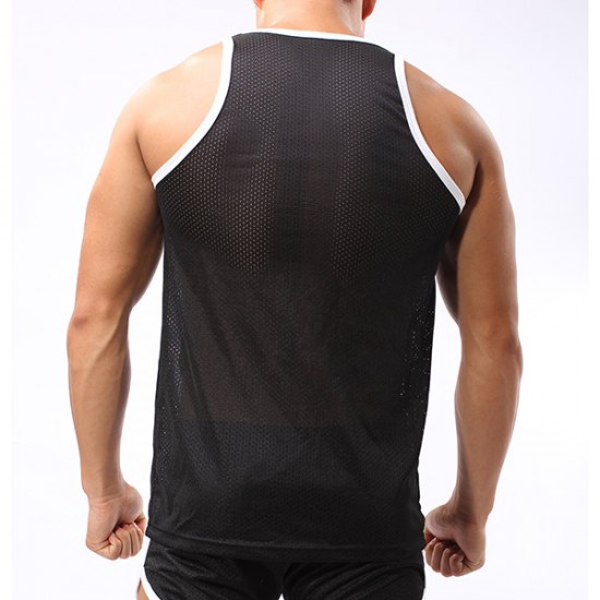 Men's Breathable Sweat Sports Vest Casual Mesh Fitness Running Athletic Tank Tops